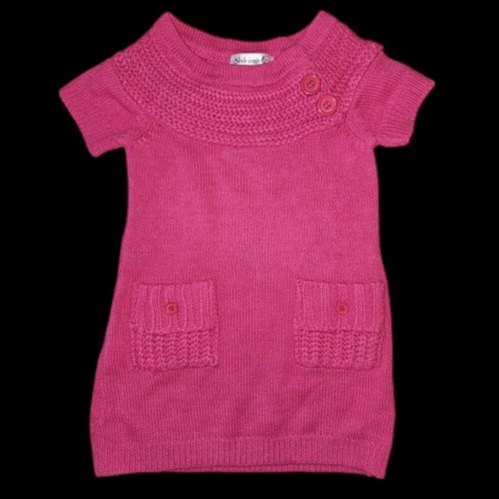 * PINK ANGEL Pink Knit Short Sleeved Dress Girls Size 18 months